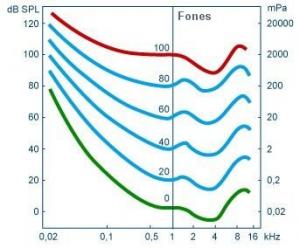 Curvas de iguais intensidades sonoras ou curvas isossónicas.